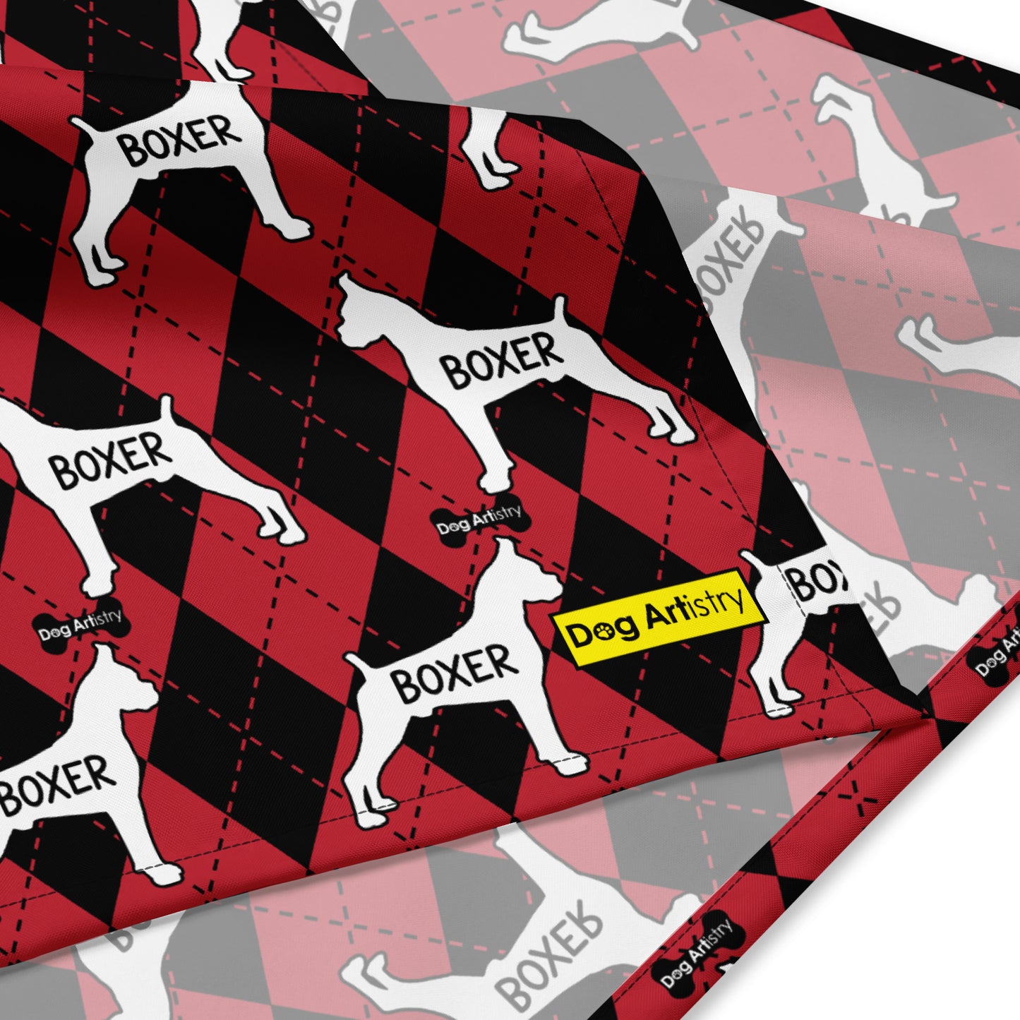 Boxer Argyle Red and Black All-over print bandana