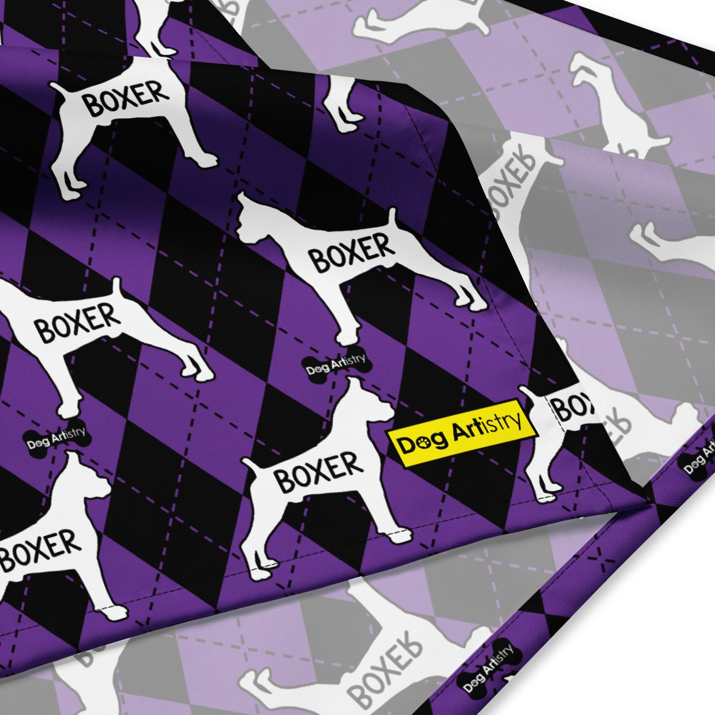 Boxer Argyle Purple and Black All-over print bandana