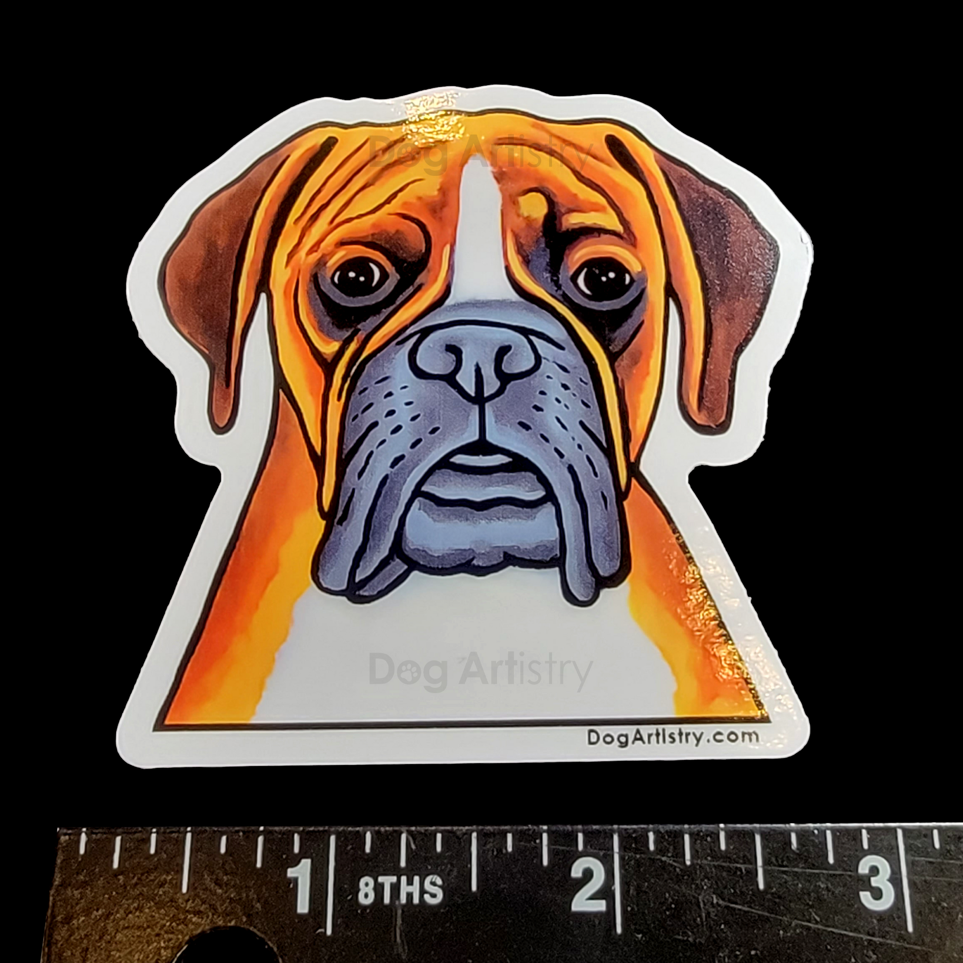Dog Artistry Boxer Dog Die-Cut Vinyl Sticker