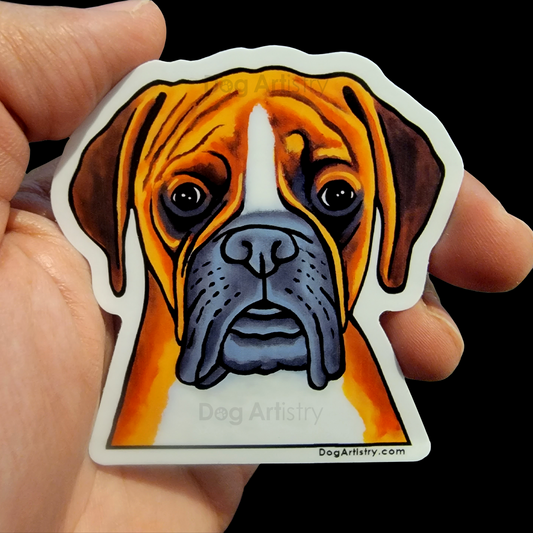 Dog Artistry Boxer Dog Die-Cut Vinyl Sticker