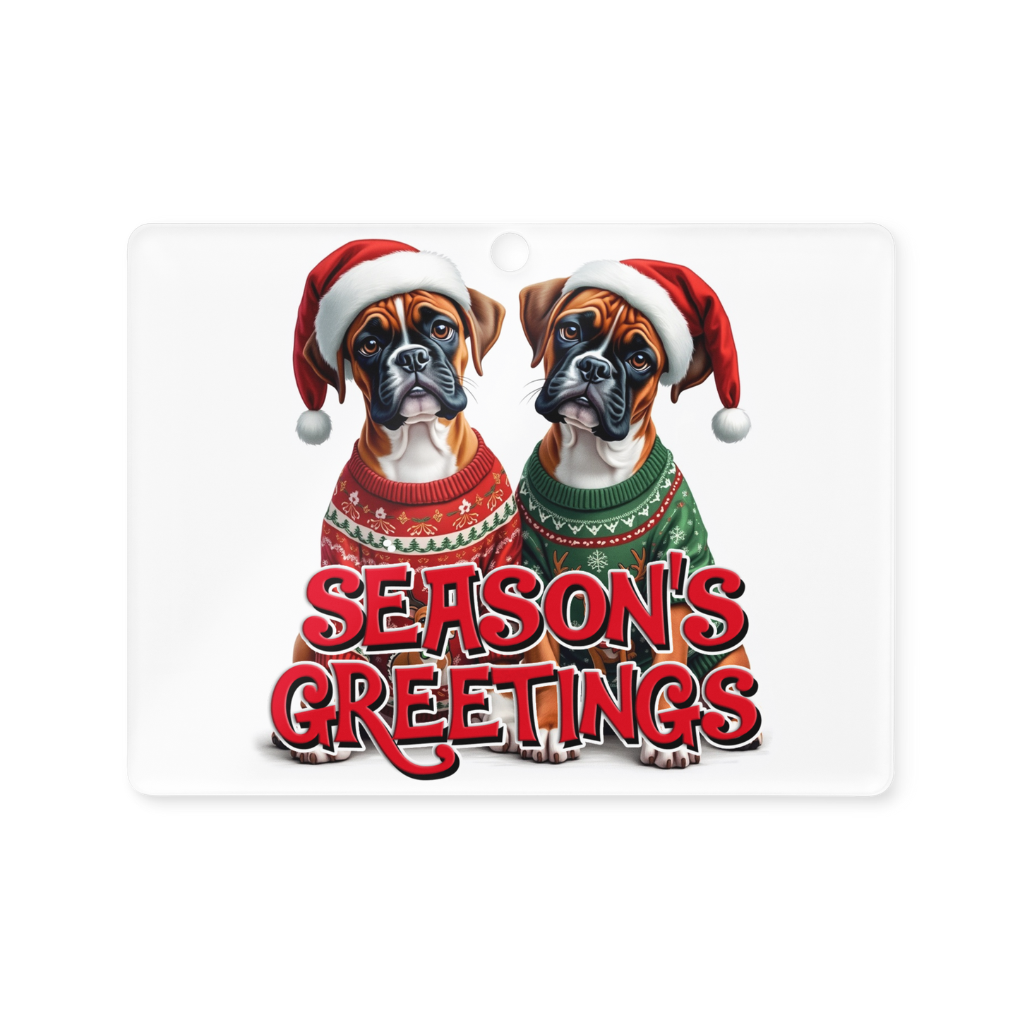 Boxers Season’s Greetings Acrylic Ornament