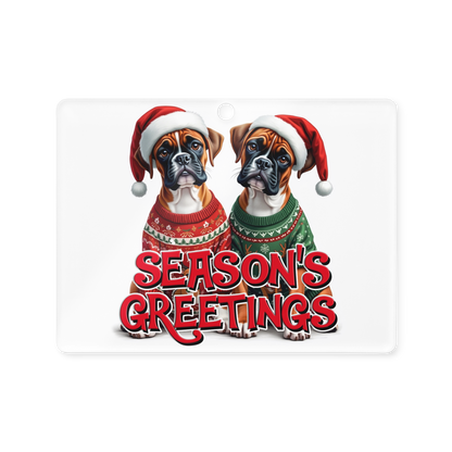 Boxers Season’s Greetings Acrylic Ornament