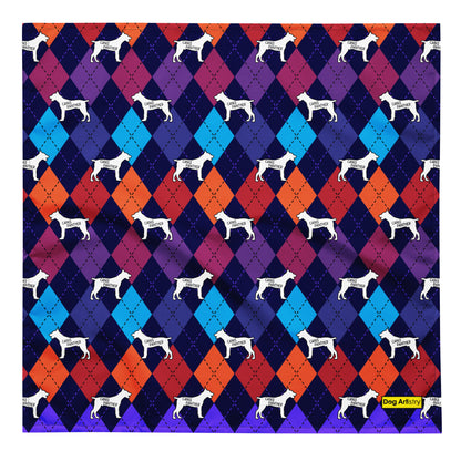 Colorful Argyle Canis Panther All-over print bandana