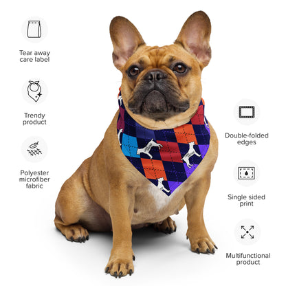 Colorful Argyle Canis Panther All-over print bandana