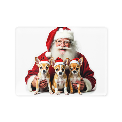 Chihuahua Puppies with Santa Claus Acrylic Ornament