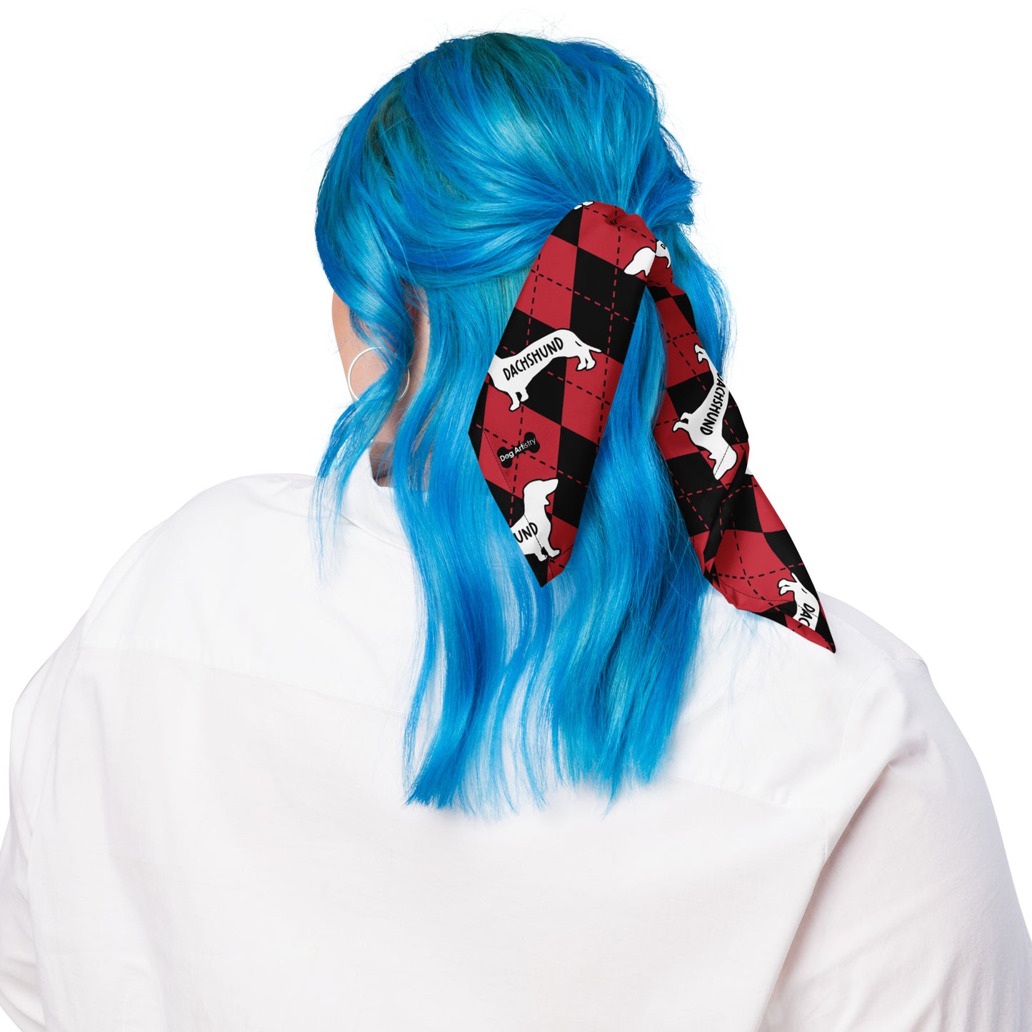 Dachshund Argyle Red and Black All-over print bandana