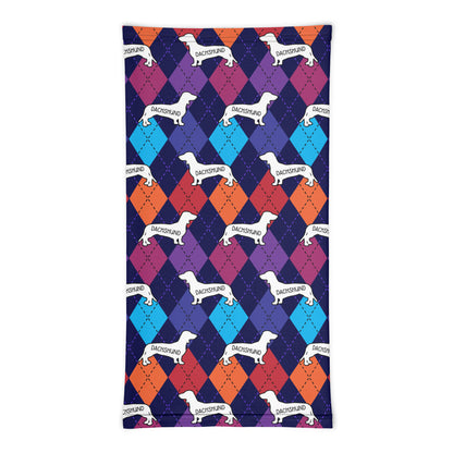 Dachshund Colorful Argyle Neck Gaiter