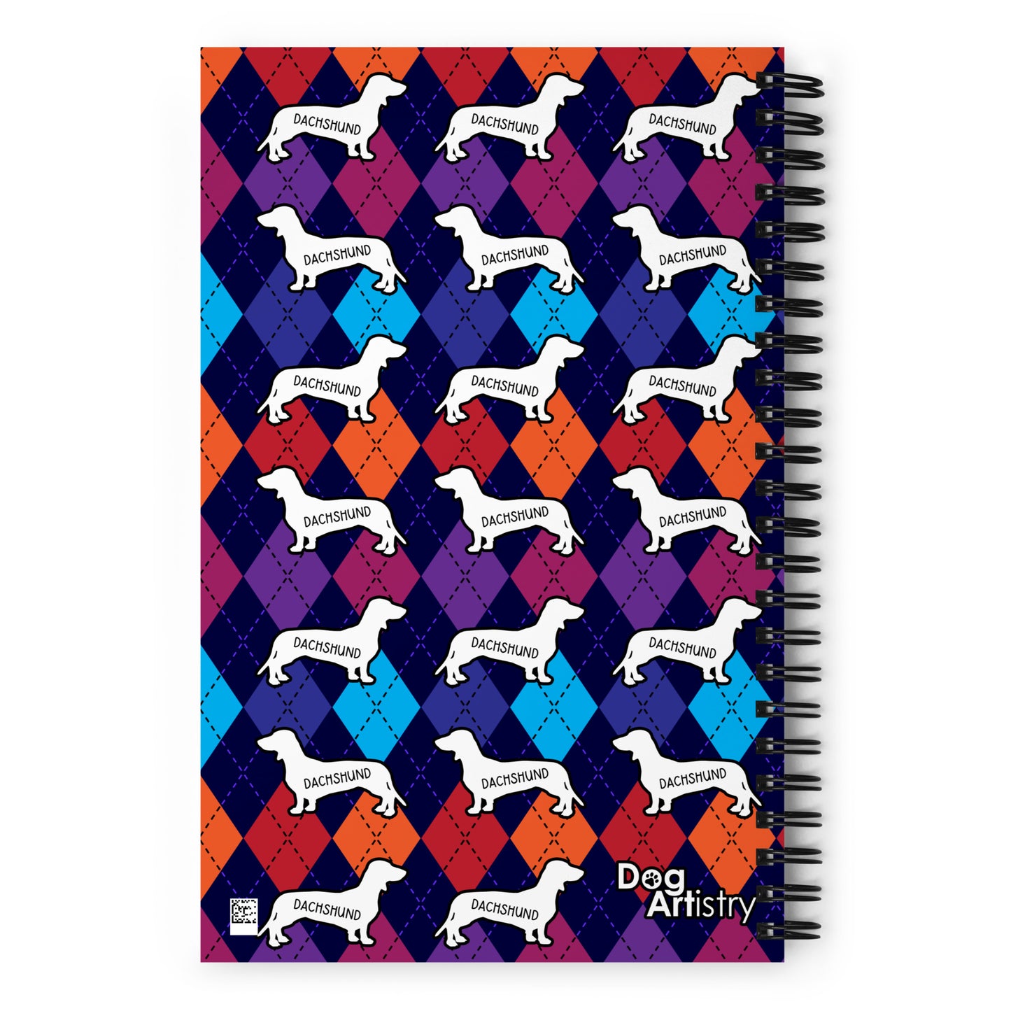 Dachshund Colorful Argyle Spiral notebook