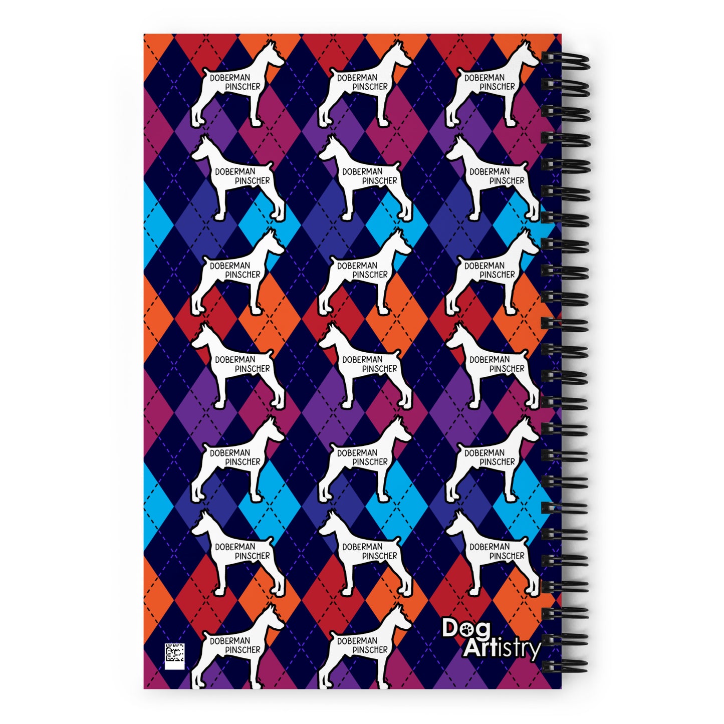 Doberman Pinscher Colorful Argyle Spiral notebook