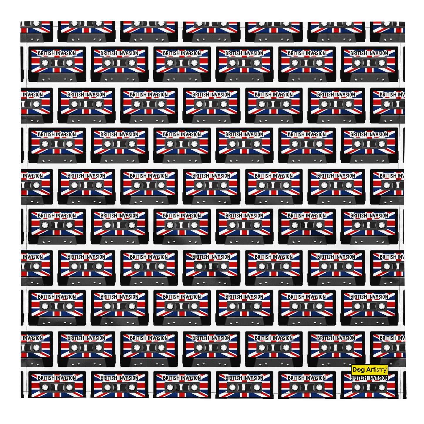 British Invasion Cassette Tapes with Union Jack Flag All-over print bandana