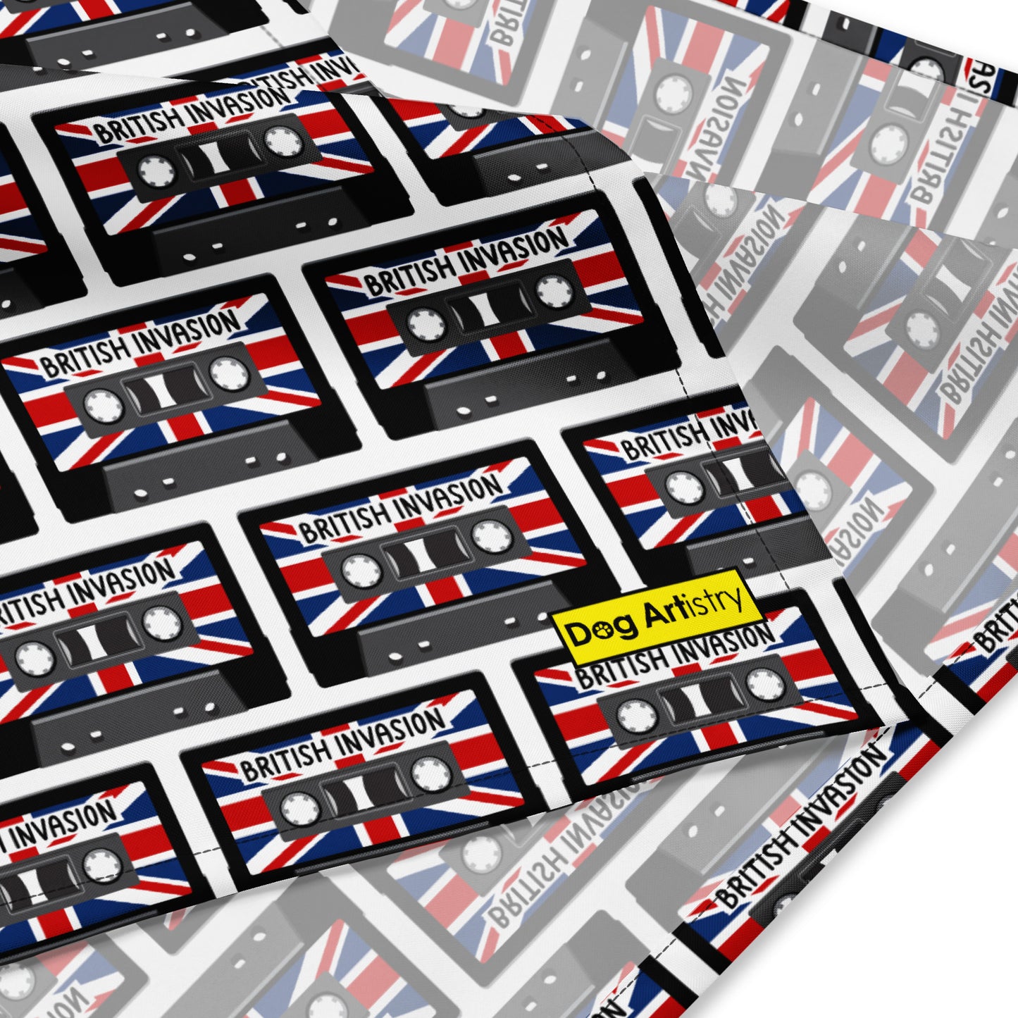 British Invasion Cassette Tapes with Union Jack Flag All-over print bandana