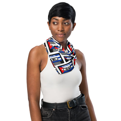 Cuban Flag Salsa, Merengue, Bachata, Reggaeton Cassette Tapes All-over print bandana