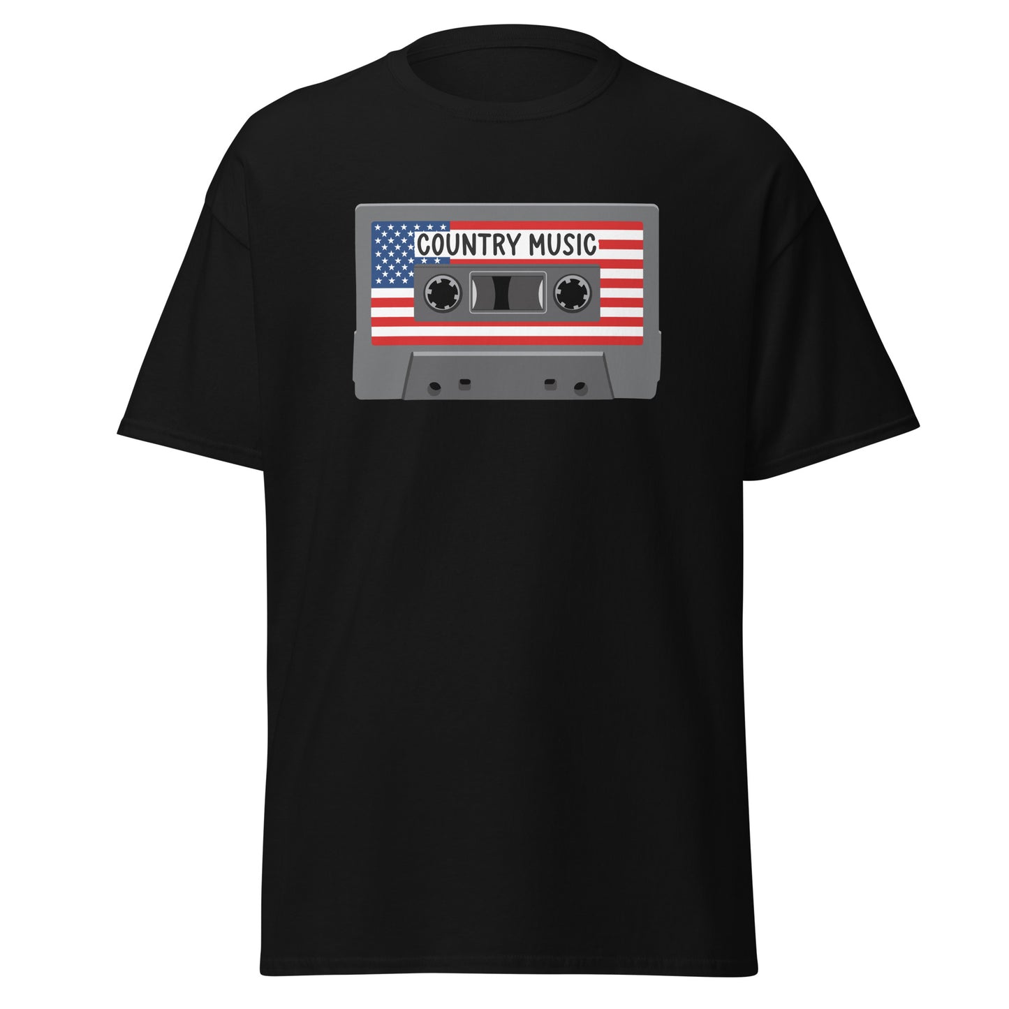 Country Music Cassette Tapes with American Flag Men's classic tee