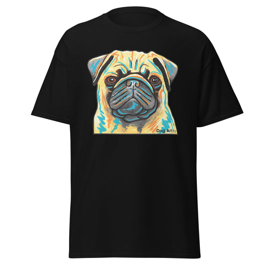 Pug men's t-shirt black by Dog Artistry
