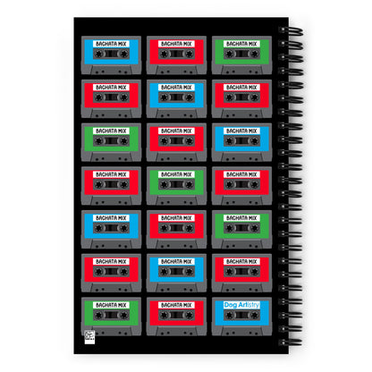 Bachata Mix Cassette Tapes Spiral notebook designed by Dog Artistry