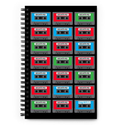 Bachata Mix Cassette Tapes Spiral notebook designed by Dog Artistry