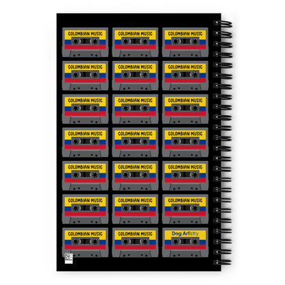 Colombian Music Cassette Tapes Spiral notebook designed by Dog Artistry
