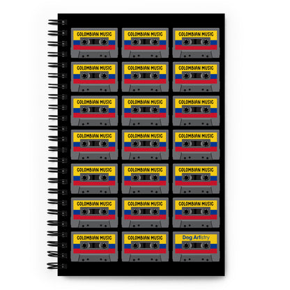Colombian Music Cassette Tapes Spiral notebook designed by Dog Artistry