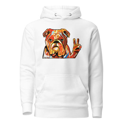 English Bulldog "Peace" Unisex Hoodie by Dog Artistry