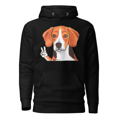 Beagle "Peace" Unisex Hoodie by Dog Artistry