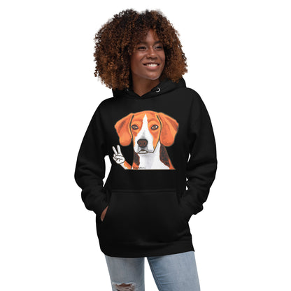 Beagle "Peace" Unisex Hoodie by Dog Artistry