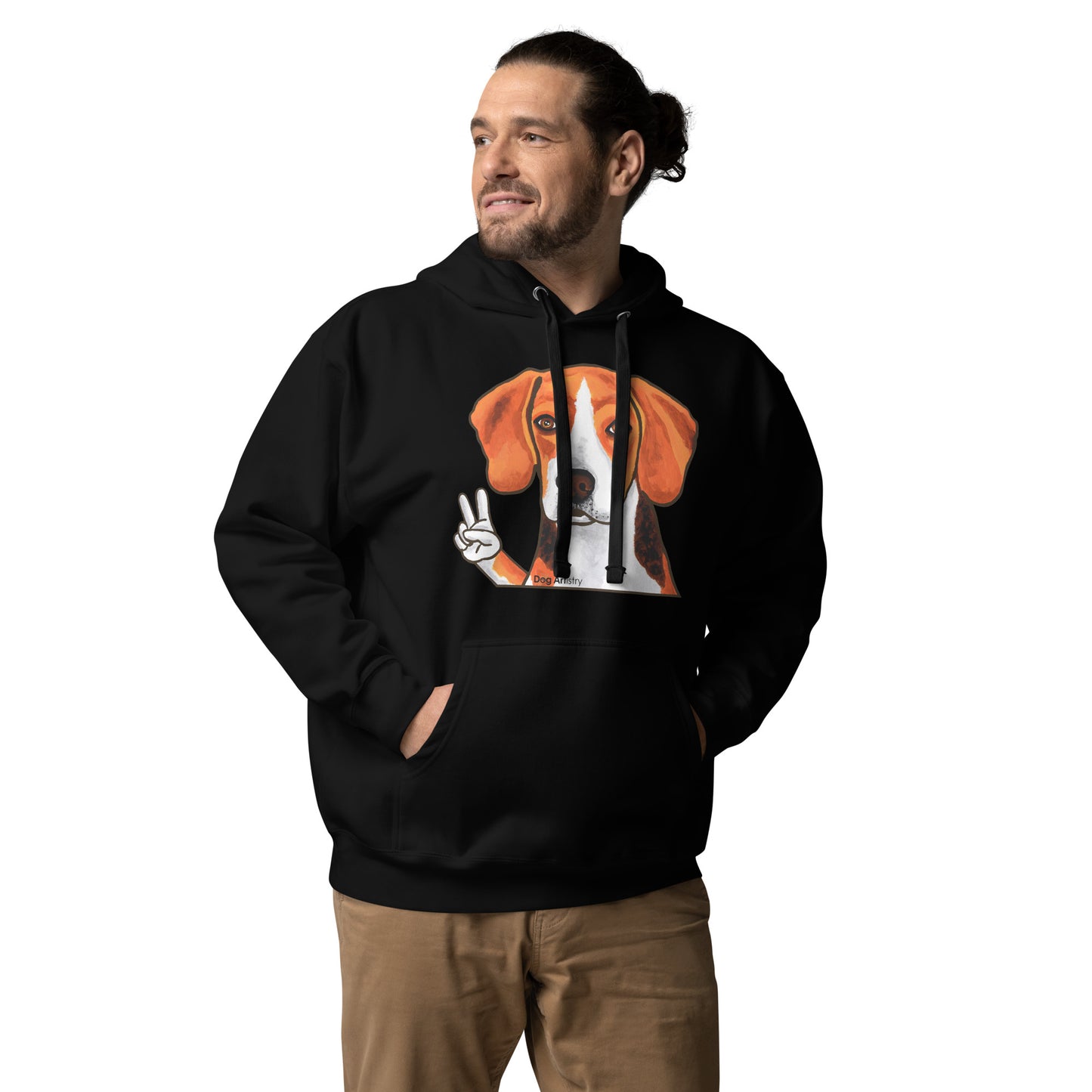 Beagle "Peace" Unisex Hoodie by Dog Artistry