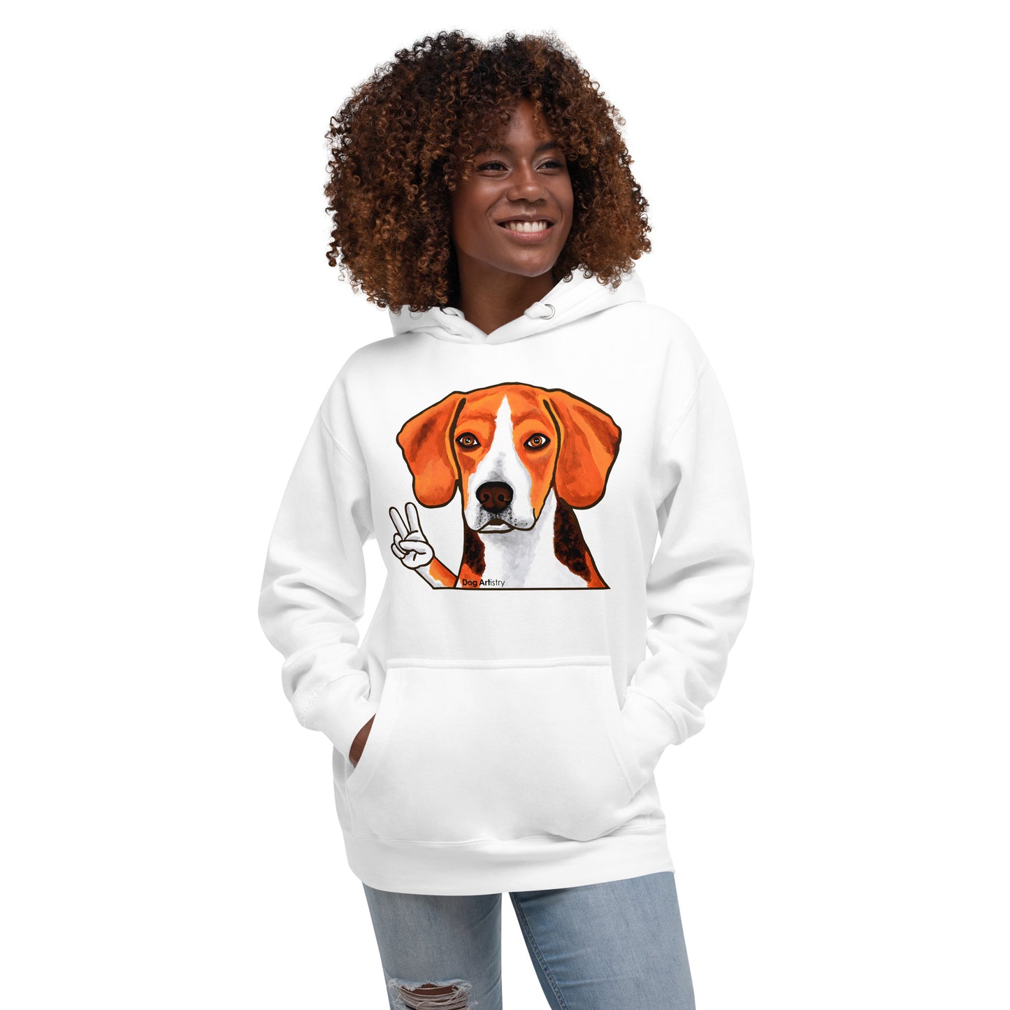Beagle "Peace" Unisex Hoodie by Dog Artistry