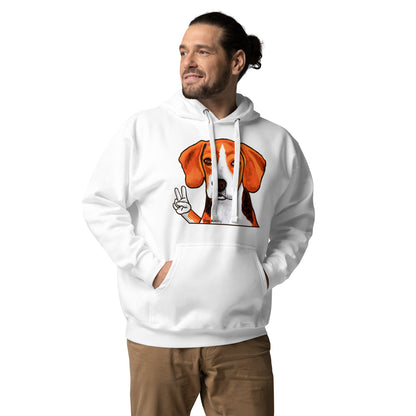 Beagle "Peace" Unisex Hoodie by Dog Artistry