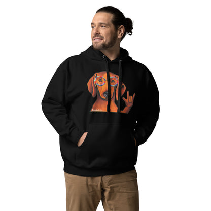 Dachshund "Love" Unisex Hoodie by Dog Artistry