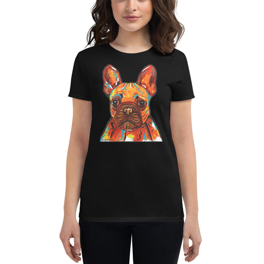 French Bulldog women's t-shirt black by Dog Artistry