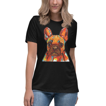 French Bulldog women's t-shirt black by Dog Artistry