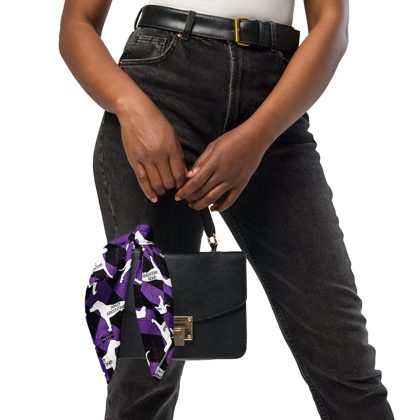 Dogo Argentino Argyle Purple and Black All-over print bandana
