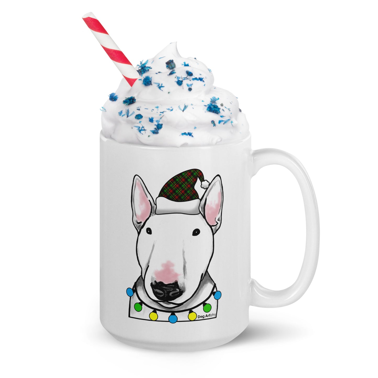 English Bull Terrier This Is As Jolly As I Get Holiday Coffee Mug by Dog Artistry