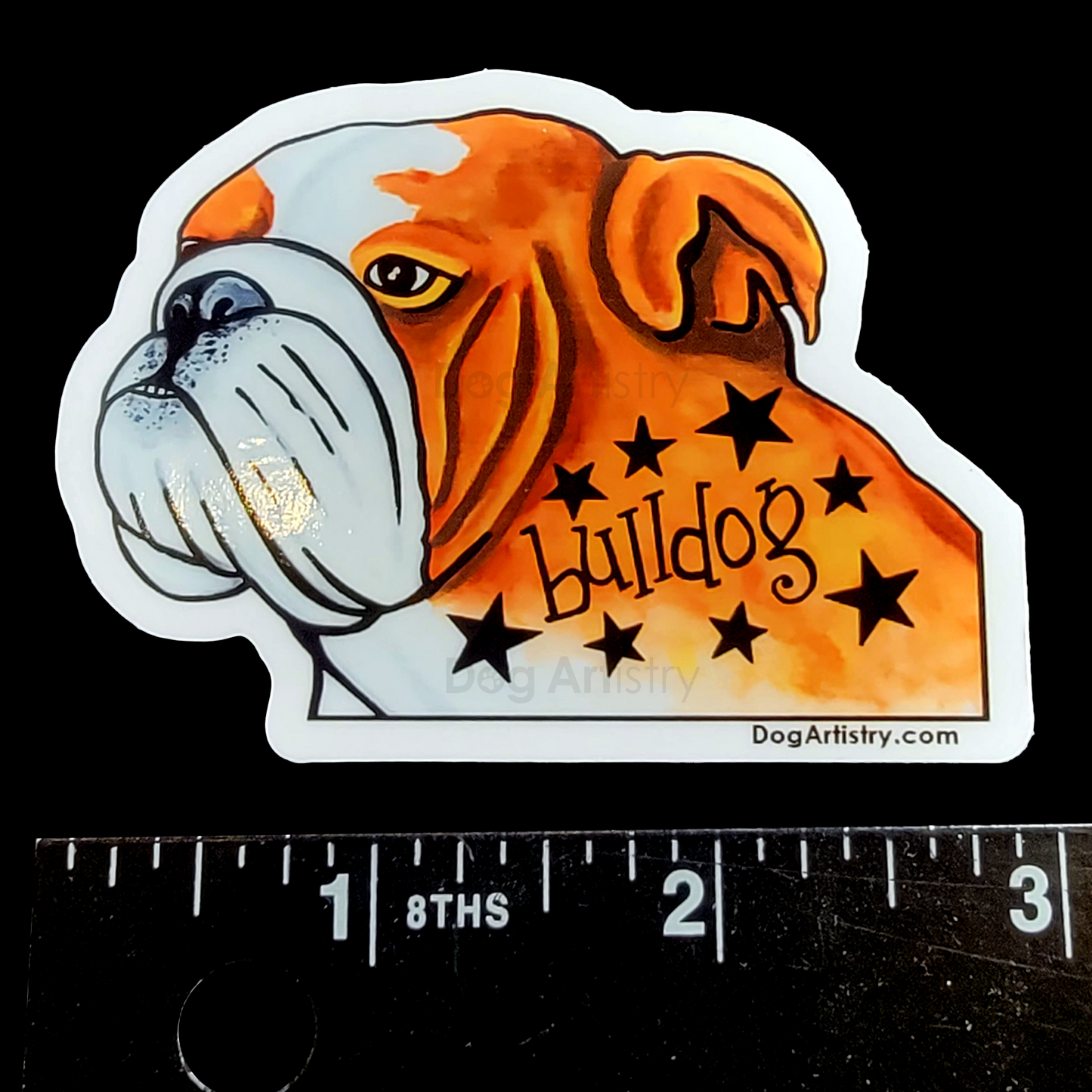 Dog Artistry English Bulldog Die-Cut Vinyl Sticker