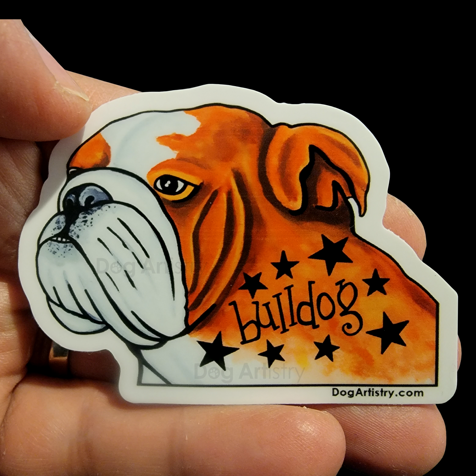 Dog Artistry English Bulldog Die-Cut Vinyl Sticker