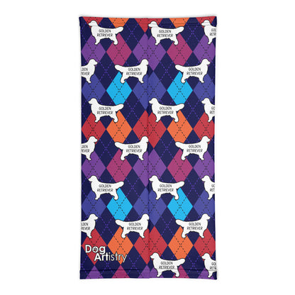 Golden Retriever Colorful Argyle Neck Gaiter