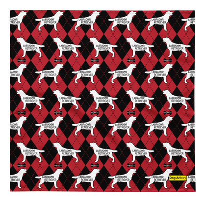 Labrador Retriever Argyle Red and Black All-over print bandana