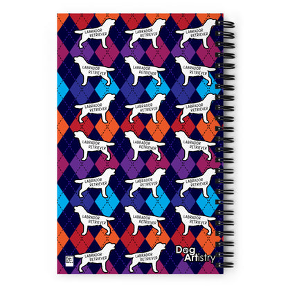 Labrador Retriever Colorful Argyle Spiral notebook