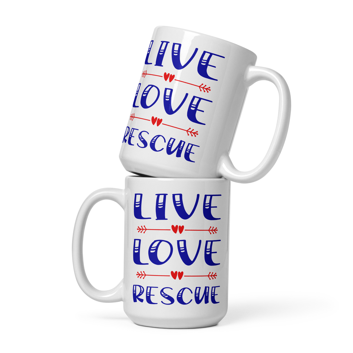 Live Love Rescue Glossy White Mug