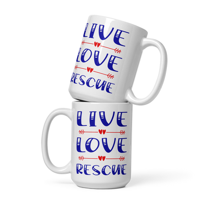 Live Love Rescue Glossy White Mug