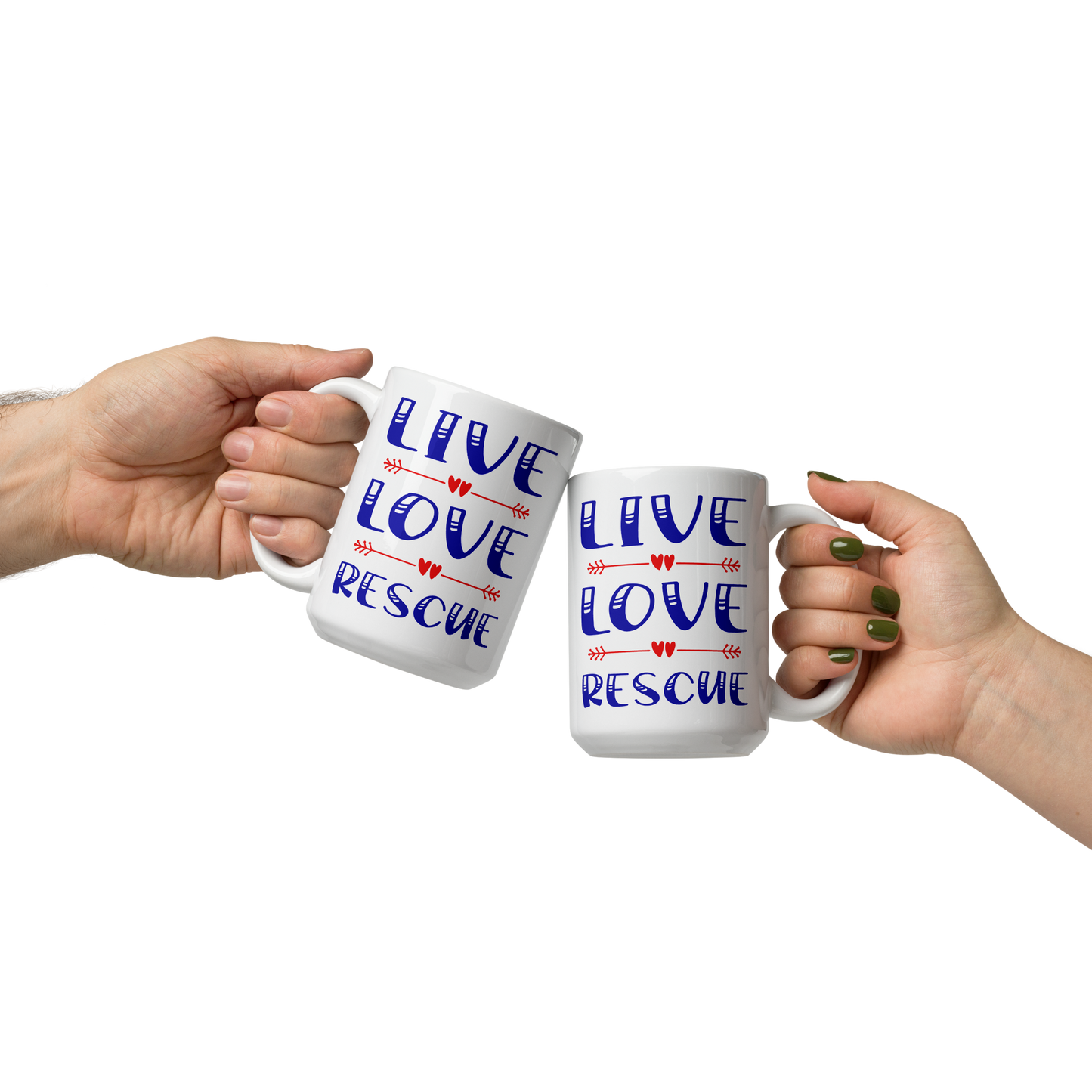 Live Love Rescue Glossy White Mug