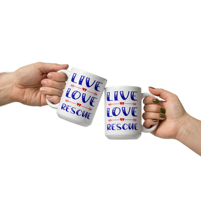 Live Love Rescue Glossy White Mug