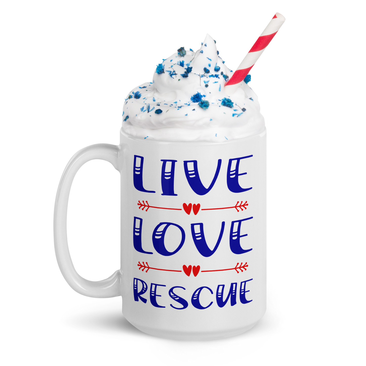 Live Love Rescue Glossy White Mug