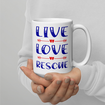 Live Love Rescue Glossy White Mug