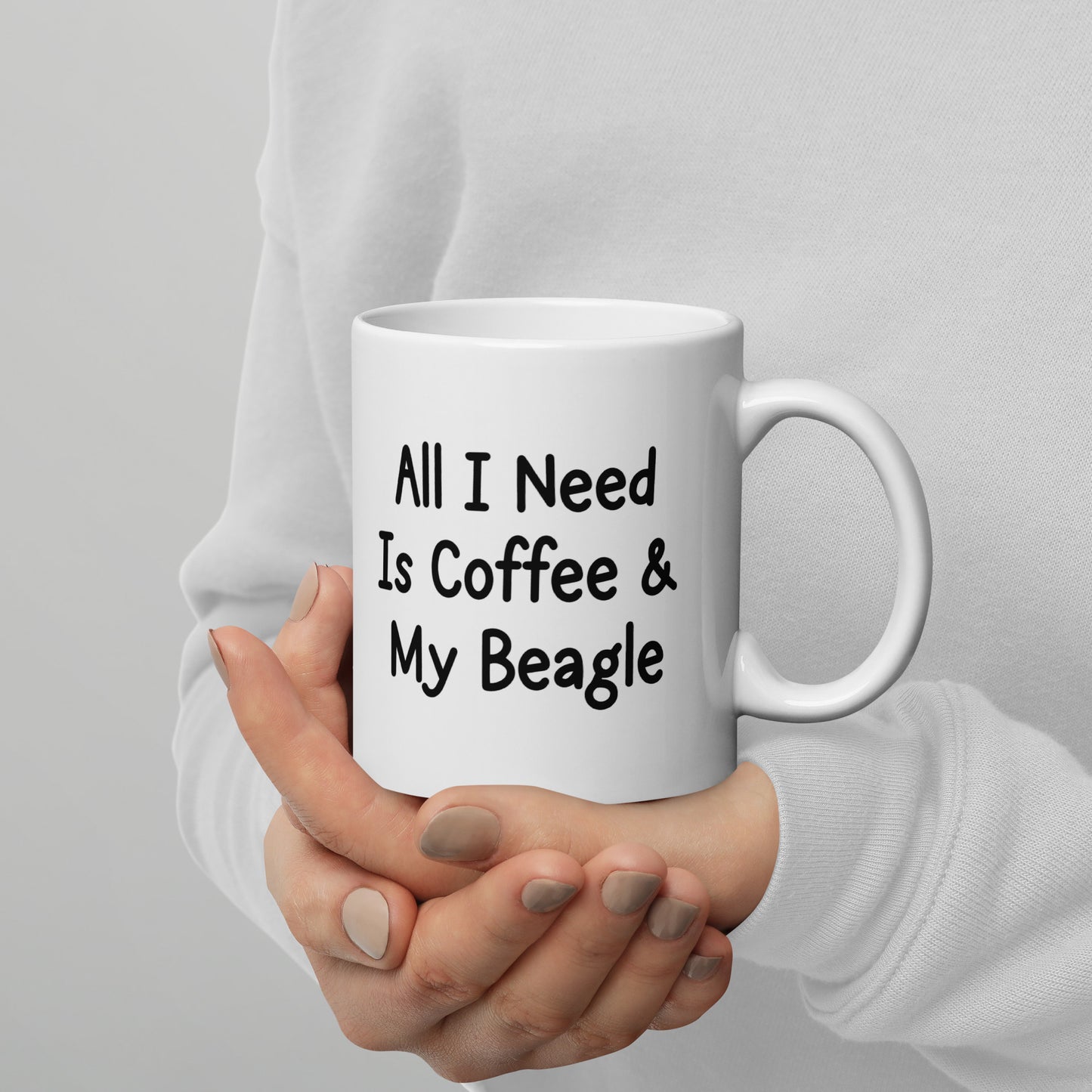 Love Beagle White glossy mug