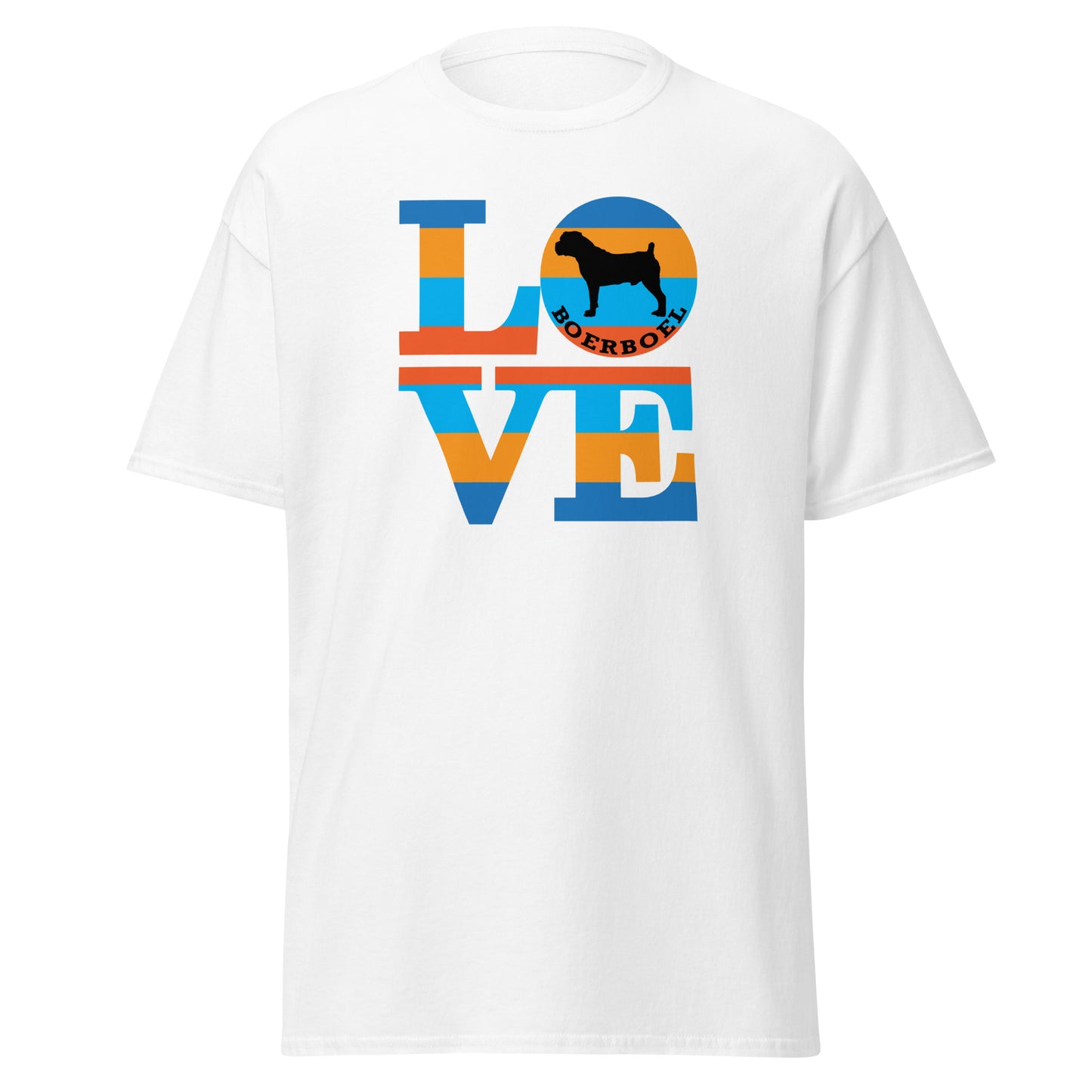 Boerboel Love men’s white t-shirt by Dog Artistry.