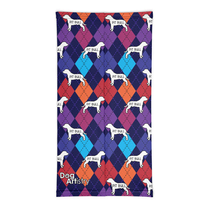 Pit Bull Colorful Argyle Neck Gaiter