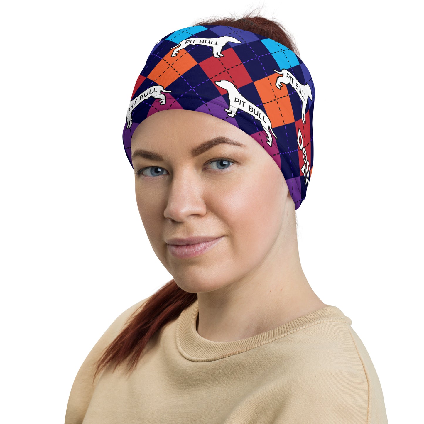 Pit Bull Colorful Argyle Neck Gaiter