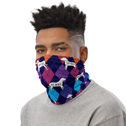 Pit Bull Colorful Argyle Neck Gaiter