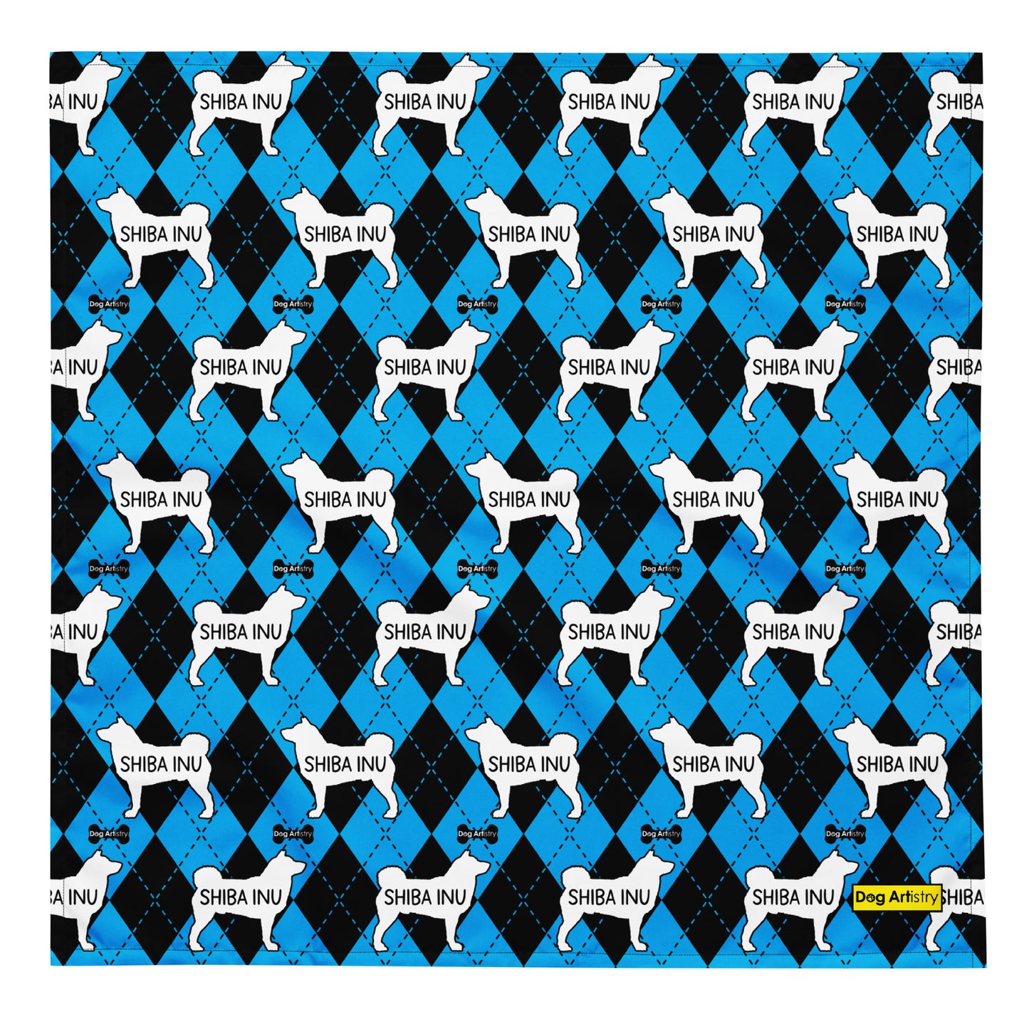 Shiba Inu Blue and Black All-over print bandana